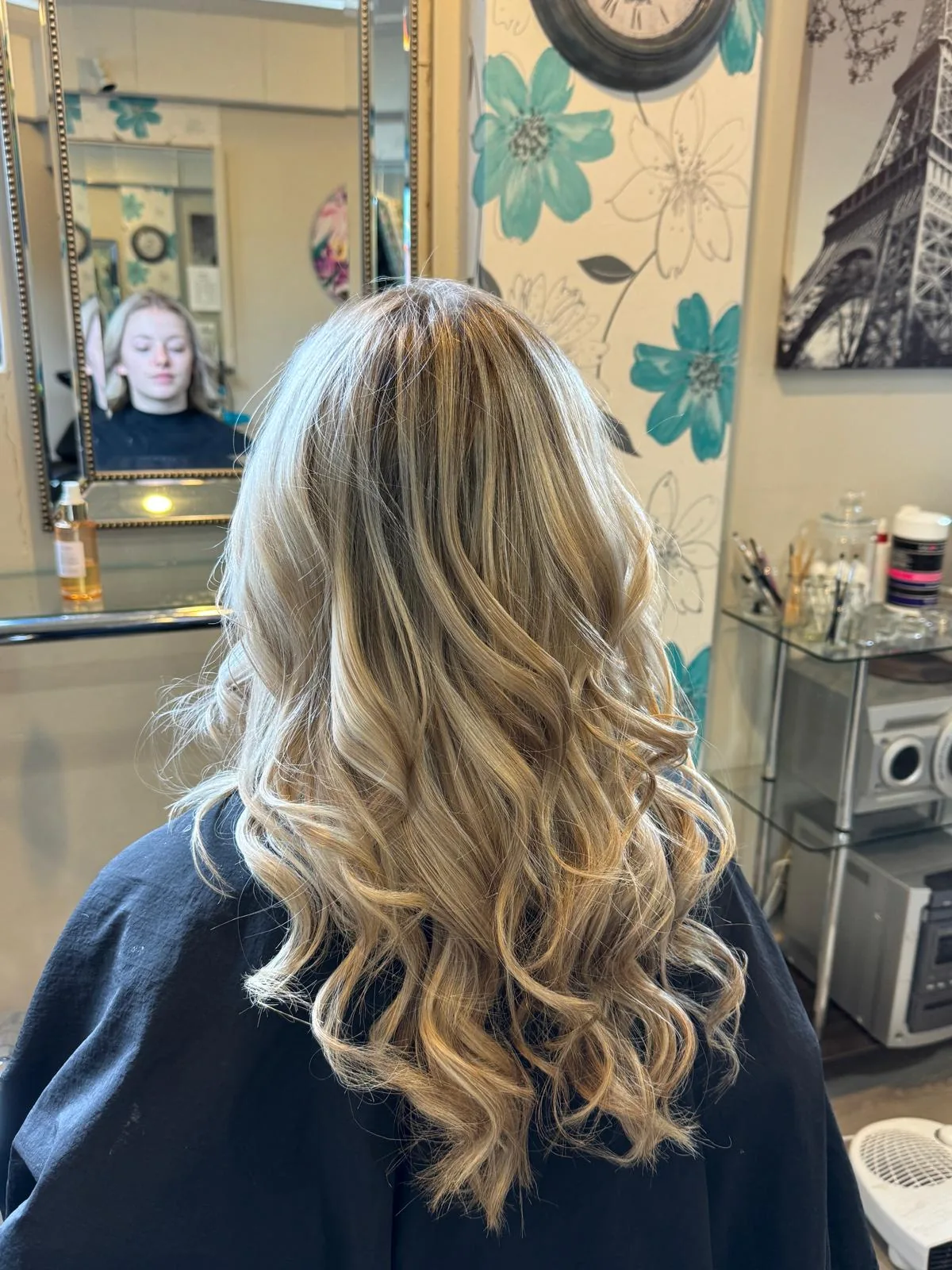 Caramel blonde curls, Redcliffs hairdresser