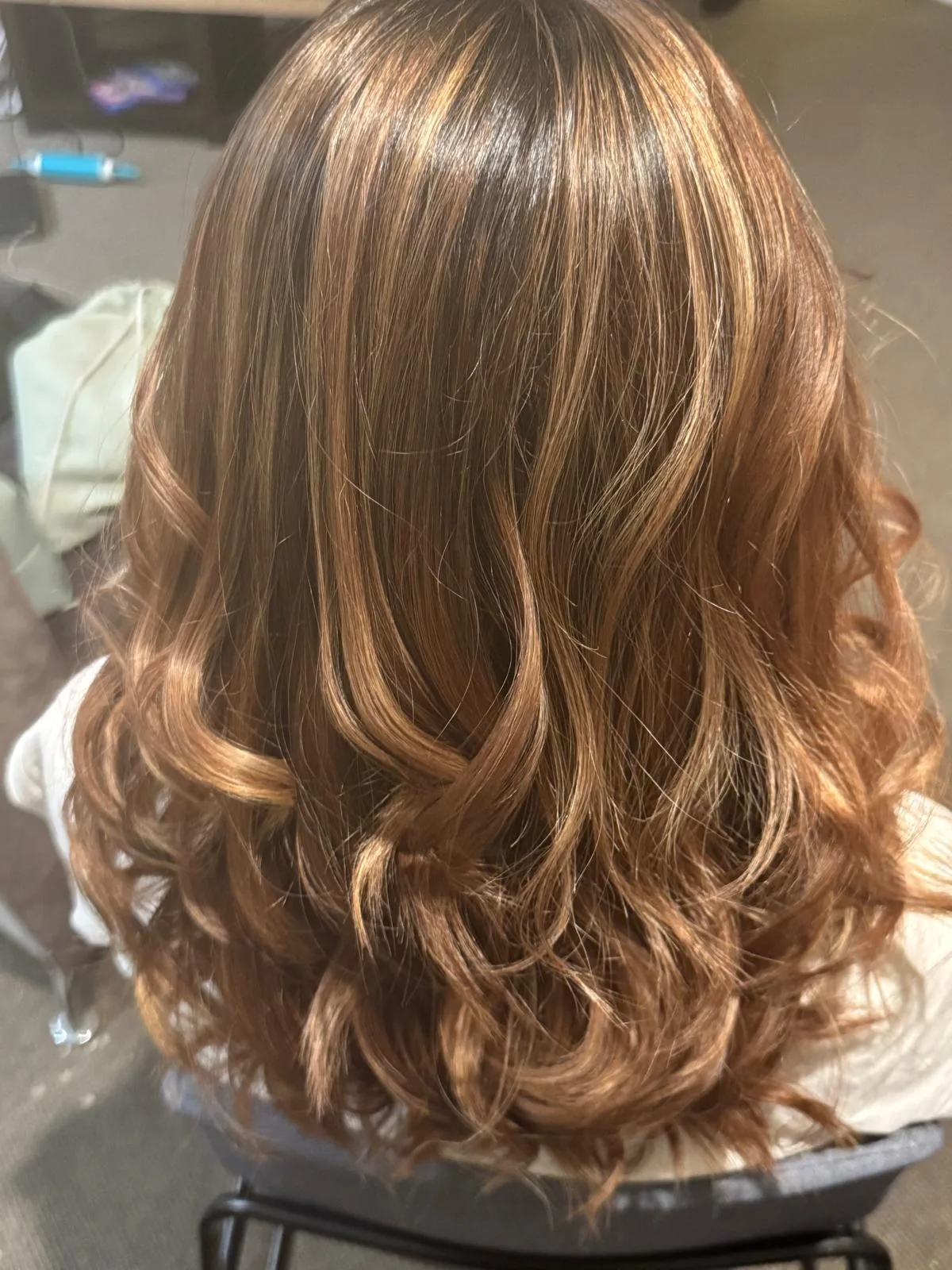 Copper balayage soft waves, Christchurch